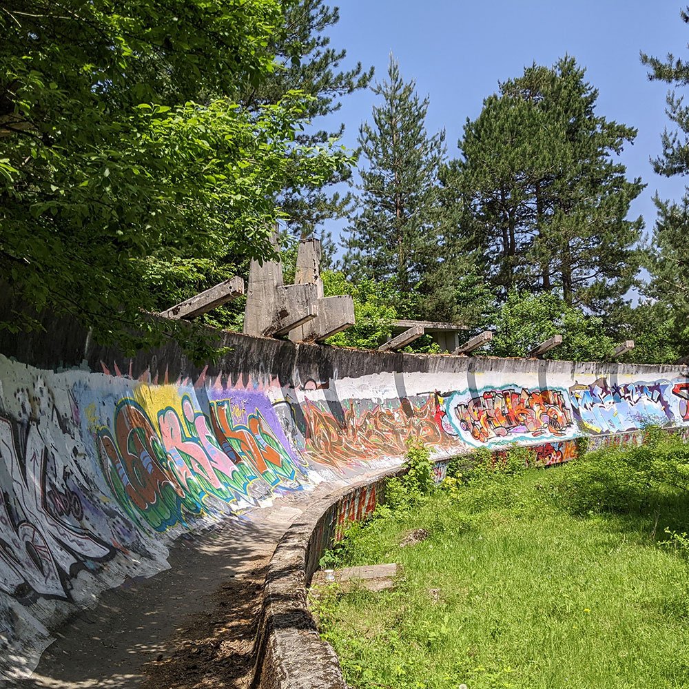 Sarajevo Olympic Bobsled Track Finish Board