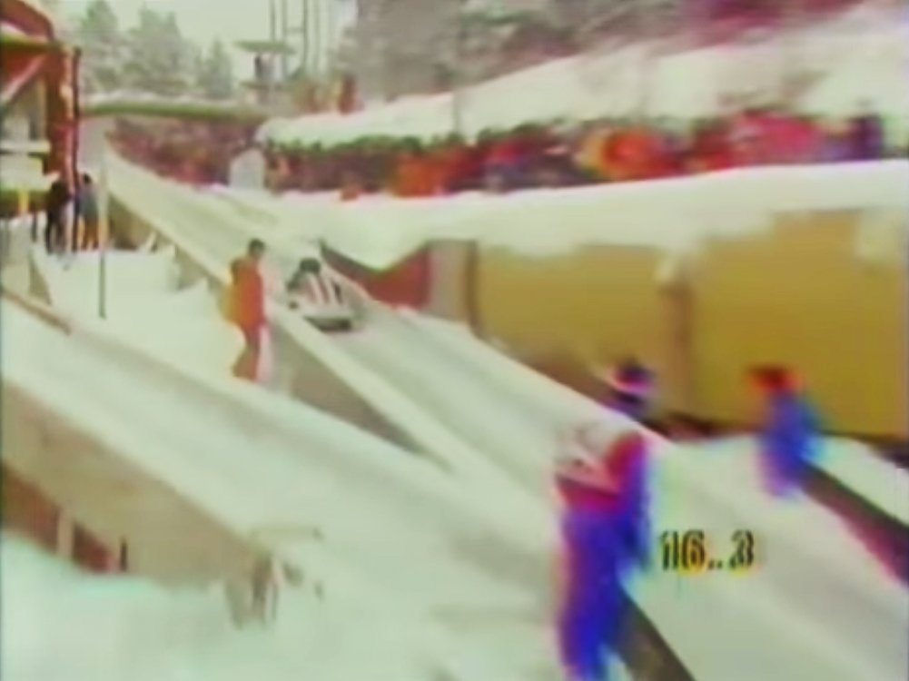 UK Team at Sarajevo Olympics Bobsled Track